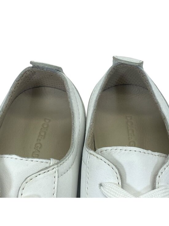 Dolce & Gabbana Sneakers Low Cut White Leather Logo Plate  display picture 1